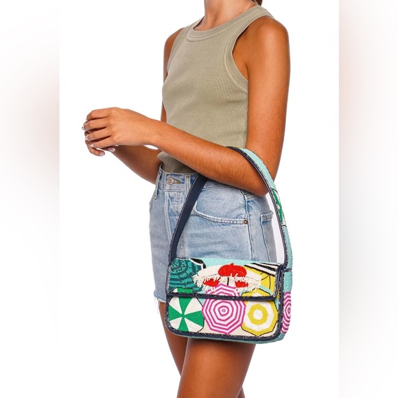 πΊπHPππΊ NWT Staud Beaded Tommy Bag Umbrellas - Picture 11 of 16
